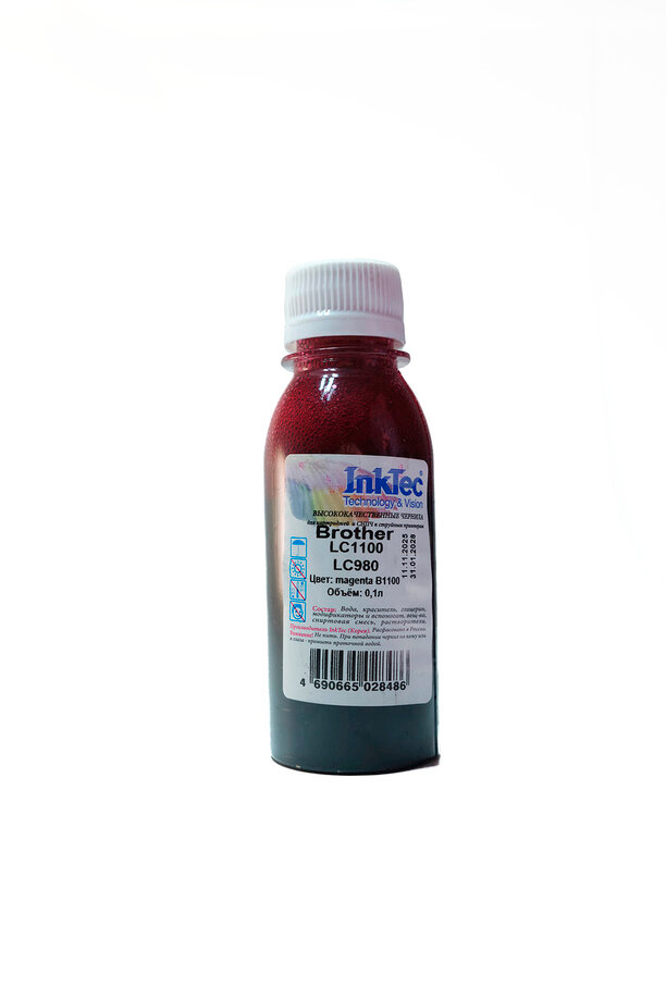Чернила InkTec (B1100) для Brother LC1100/ LC980, M, 0,1л