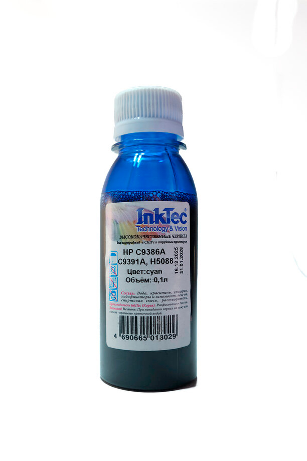 Чернила InkTec (H5088) для HP C9386A/ C9391A, C, 0,1 л.