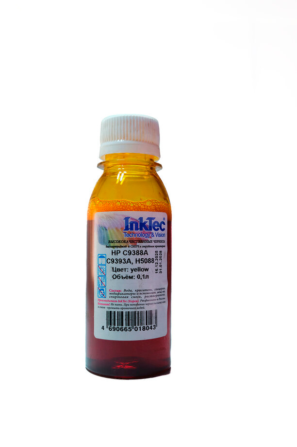 Чернила InkTec (H5088) для HP C9388A/ C9393A, Y, 0,1 л.