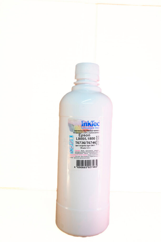 Чернила InkTec (E0017) для Epson L800/L1800 (T6736/ T6746), ML, 0,5 л.