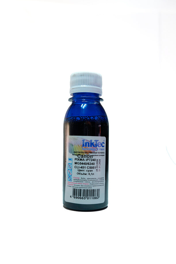 Чернила InkTec (C5051) для Canon PIXMA iP7240/MG5440/6340 (CLI-451), C, 0,1 л.